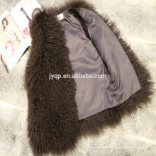 Venta al por mayor Tibetan Mongolian Lamb Fur Vest Dyed Color